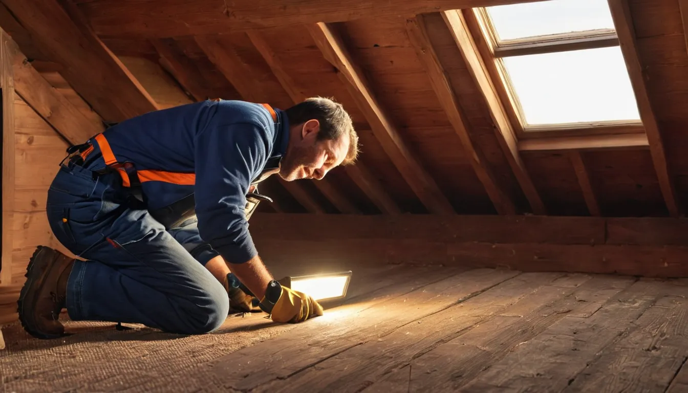 A provider inspecting an attic roofline in the Allentown area for signs of rodents and wildlife